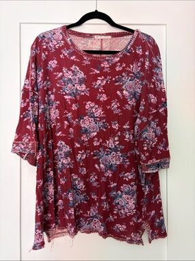We The Free Women's Floral Scoop thermal tunic top